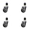 Service Caster 3.5'' SS Thermoplastic Rubber Wheel Swivel 1-7/8'' Expanding Stem Caster Set, 4PK SCC-SSEX20S3514-TPRB-178-4 - alternate 1